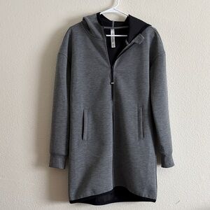 LORNA JANE open drape hooded sweater  Gray Hooded Zip-Up Sz Small